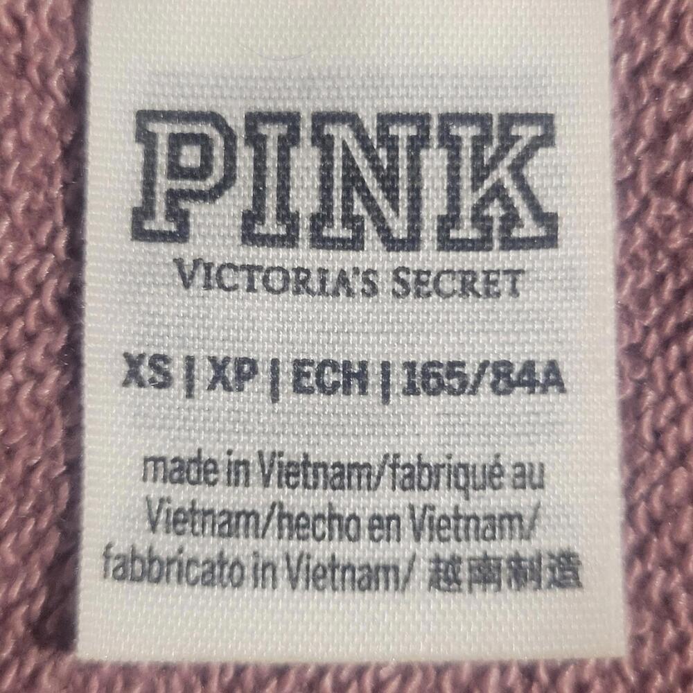 Victoria's Secret PINK Dusty Rose Cropped Crewneck Sweatshirt Long Sleeve- Sz XS - Picture 8 of 9
